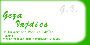 geza vajdics business card